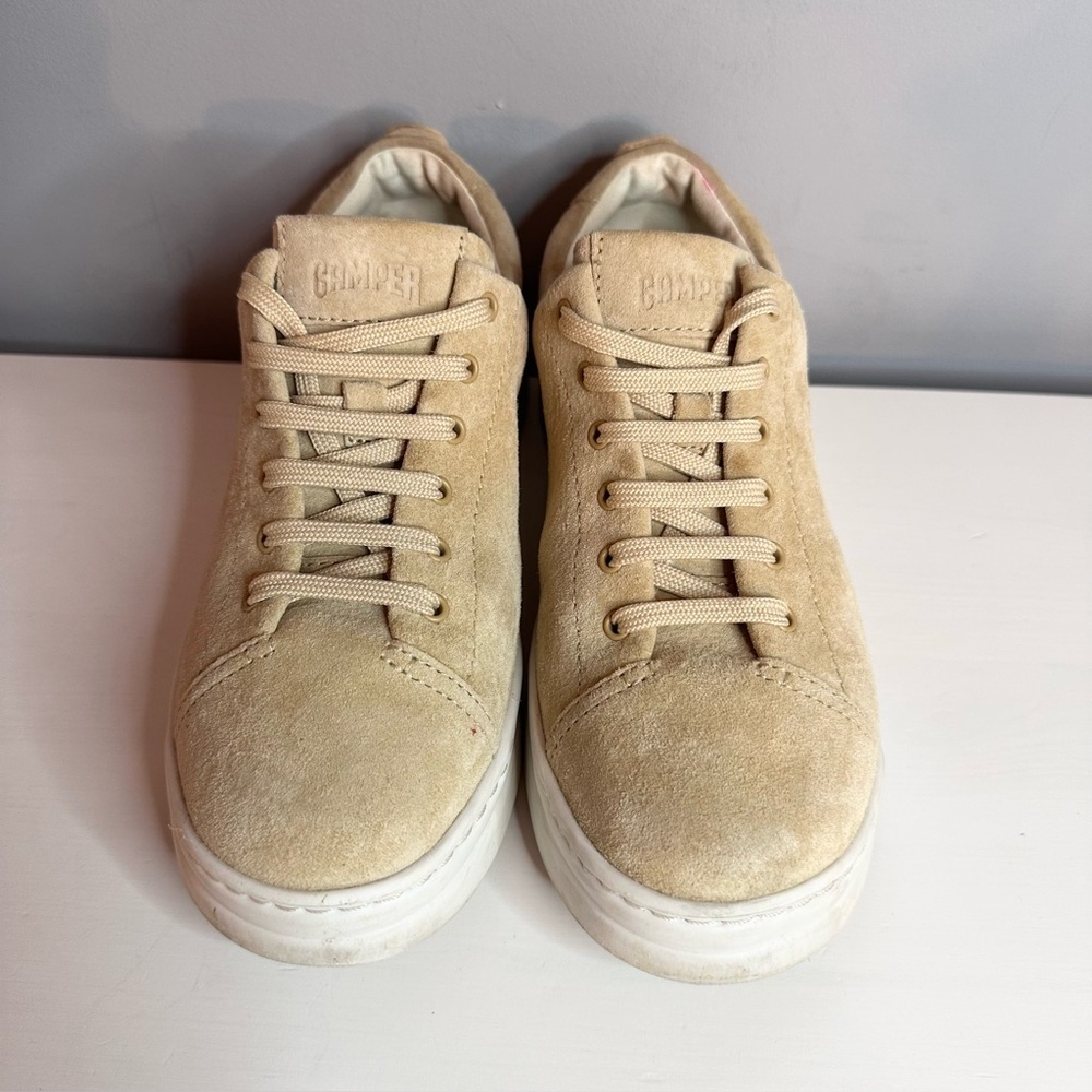Camper - Women’s, Runner Up, Sneaker, Beige Calfskin Suede, Size (37) 7US
